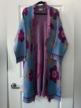 Cyrus Size XL Longline Fringe Duster Cardigan